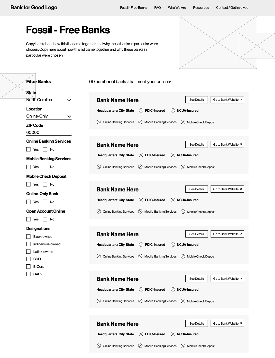 Bank for Good Wireframe User Experience 3