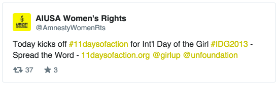 Amnesty International Tweet for Digital Campaign