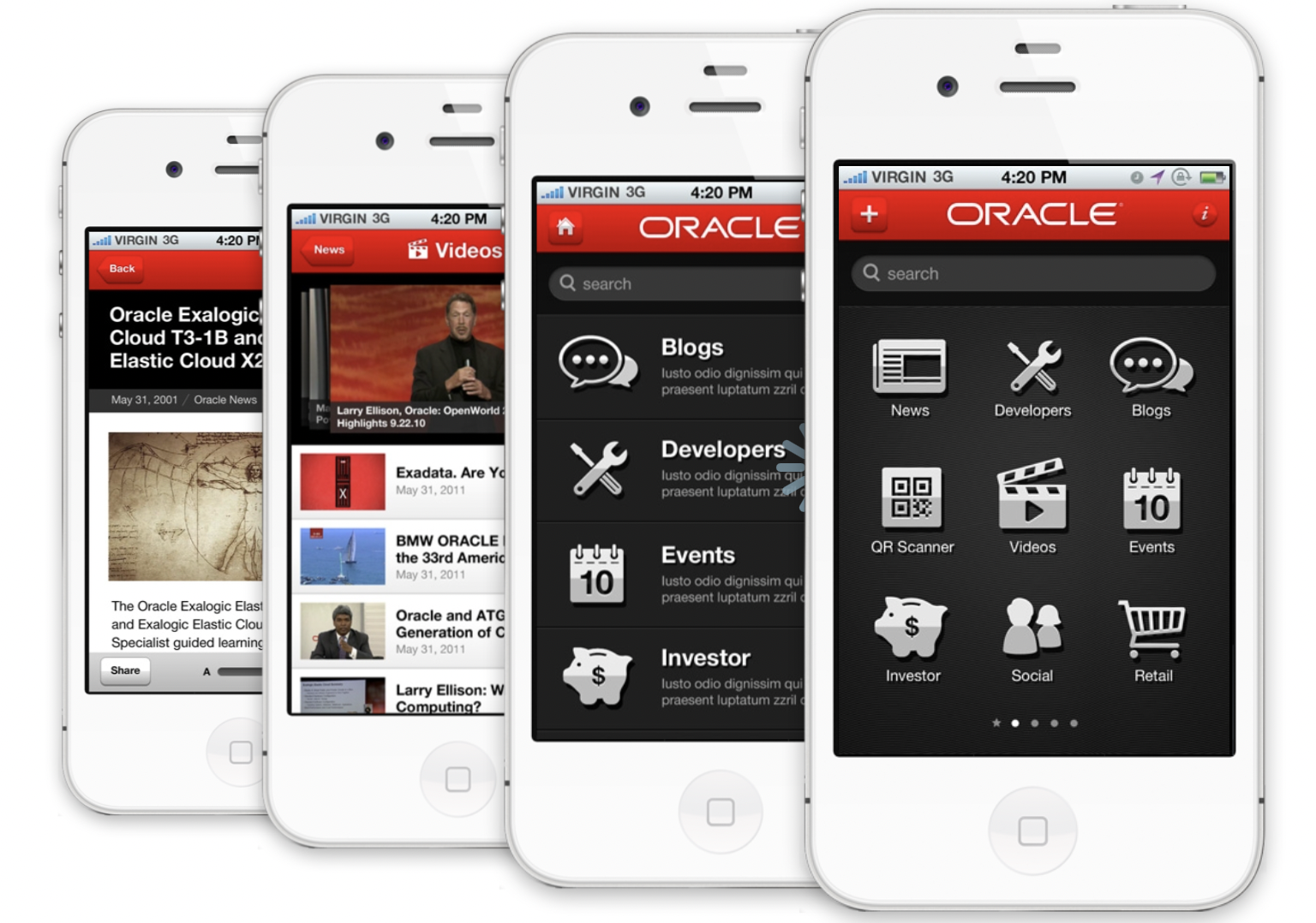 nclud oracle iphone application